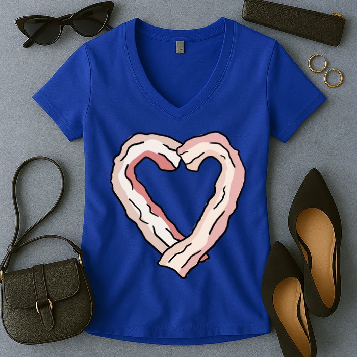 Bacon Heart Women's V-Neck T-Shirt