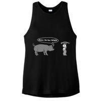 Bacon, I Am Your Father! No! Funny Pig Bacon Lover Ladies PosiCharge Tri-Blend Wicking Tank