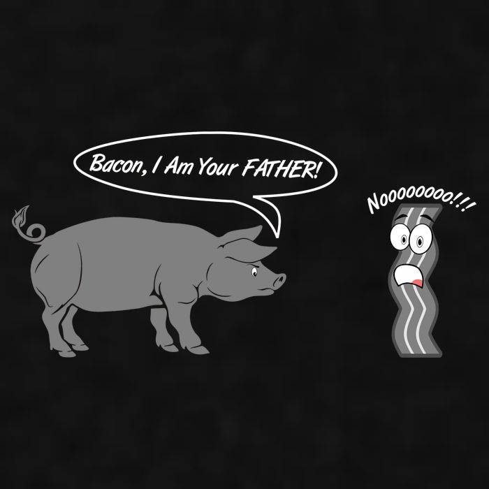 Bacon, I Am Your Father! No! Funny Pig Bacon Lover Ladies PosiCharge Tri-Blend Wicking Tank