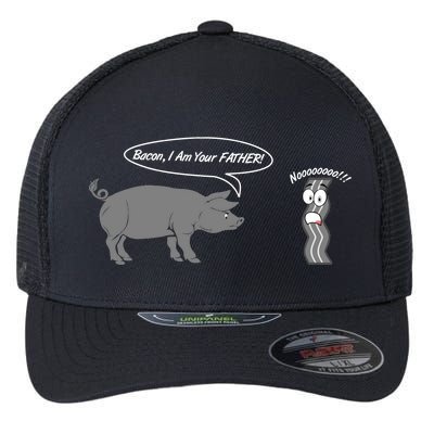 Bacon, I Am Your Father! No! Funny Pig Bacon Lover Flexfit Unipanel Trucker Cap