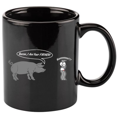 Bacon, I Am Your Father! No! Funny Pig Bacon Lover 11oz C Handle Ceramic Mug