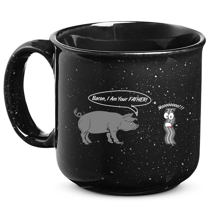 Bacon, I Am Your Father! No! Funny Pig Bacon Lover 15oz Campfire Ceramic Mug
