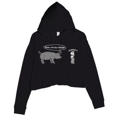 Bacon, I Am Your Father! No! Funny Pig Bacon Lover Crop Fleece Hoodie