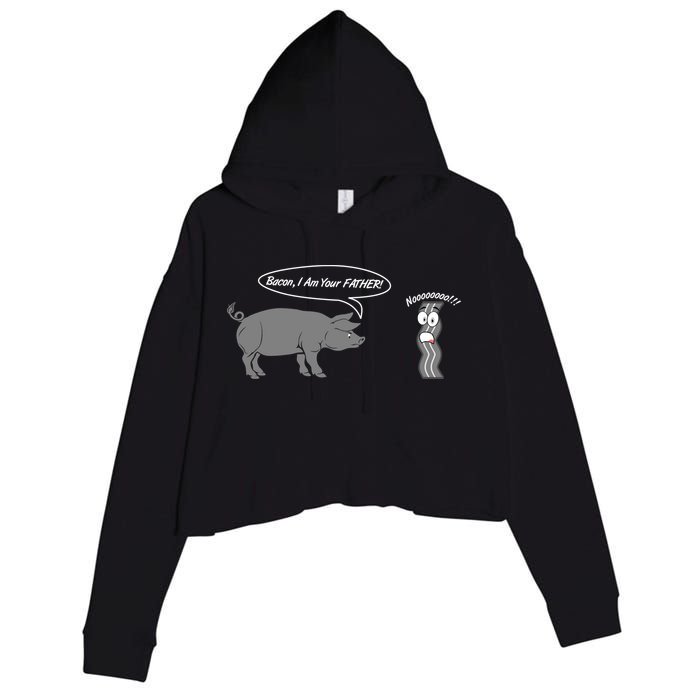 Bacon, I Am Your Father! No! Funny Pig Bacon Lover Crop Fleece Hoodie