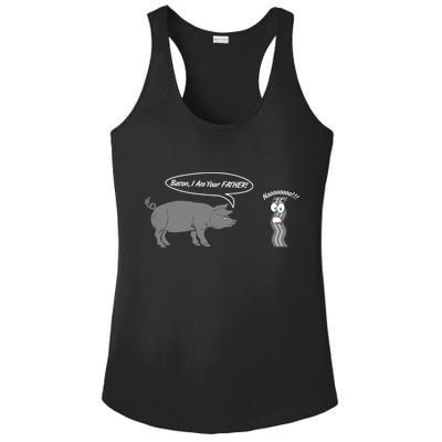 Bacon, I Am Your Father! No! Funny Pig Bacon Lover Ladies PosiCharge Competitor Racerback Tank