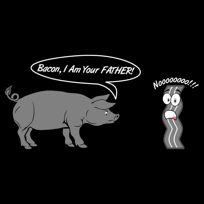 Bacon, I Am Your Father! No! Funny Pig Bacon Lover Cropped Pullover Crew