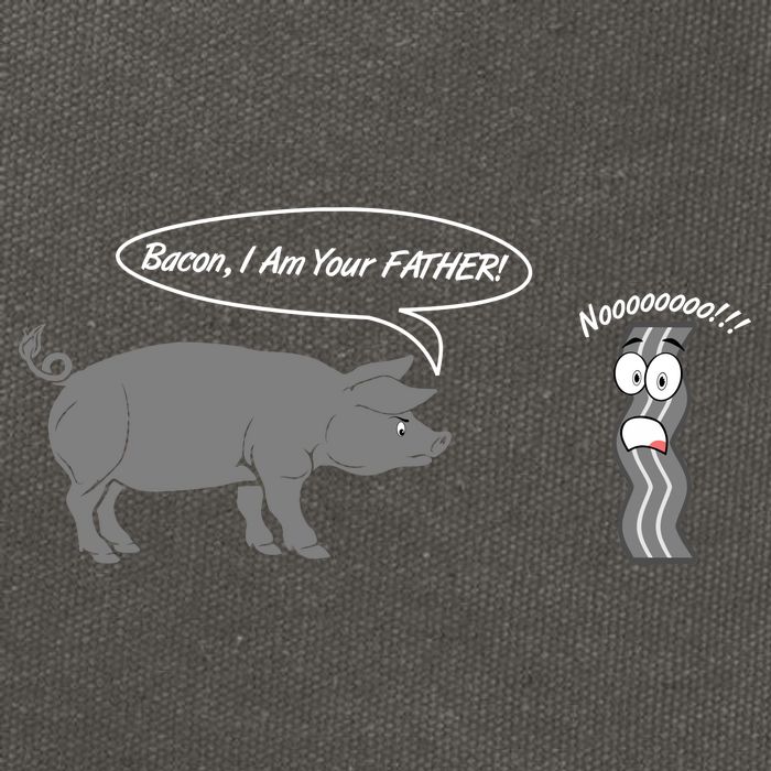 Bacon, I Am Your Father! No! Funny Pig Bacon Lover Cotton Canvas Backpack