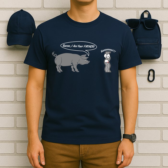 Bacon, I Am Your Father! No! Funny Pig Bacon Lover T-Shirt