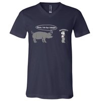 Bacon, I Am Your Father! No! Funny Pig Bacon Lover V-Neck T-Shirt