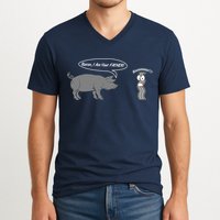 Bacon, I Am Your Father! No! Funny Pig Bacon Lover V-Neck T-Shirt