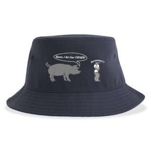 Bacon, I Am Your Father! No! Funny Pig Bacon Lover Sustainable Bucket Hat