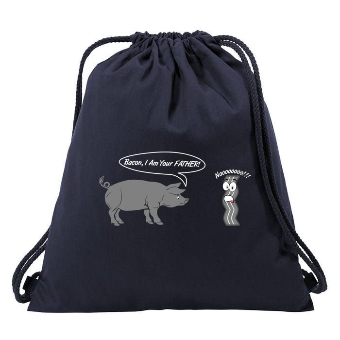 Bacon, I Am Your Father! No! Funny Pig Bacon Lover Drawstring Bag