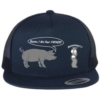 Bacon, I Am Your Father! No! Funny Pig Bacon Lover Flat Bill Trucker Hat