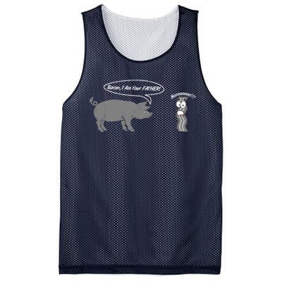 Bacon, I Am Your Father! No! Funny Pig Bacon Lover Mesh Reversible Basketball Jersey Tank