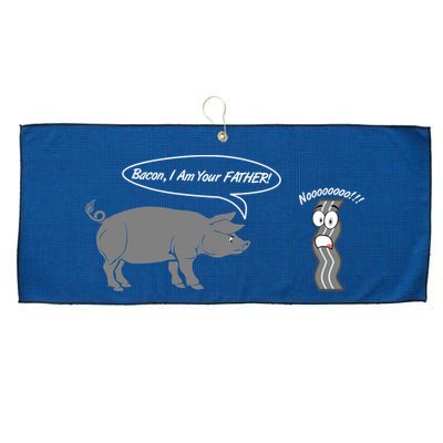 Bacon, I Am Your Father! No! Funny Pig Bacon Lover Large Microfiber Waffle Golf Towel