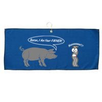 Bacon, I Am Your Father! No! Funny Pig Bacon Lover Large Microfiber Waffle Golf Towel