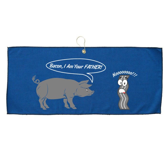 Bacon, I Am Your Father! No! Funny Pig Bacon Lover Large Microfiber Waffle Golf Towel
