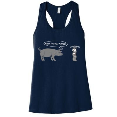 Bacon, I Am Your Father! No! Funny Pig Bacon Lover Womens Tank Top