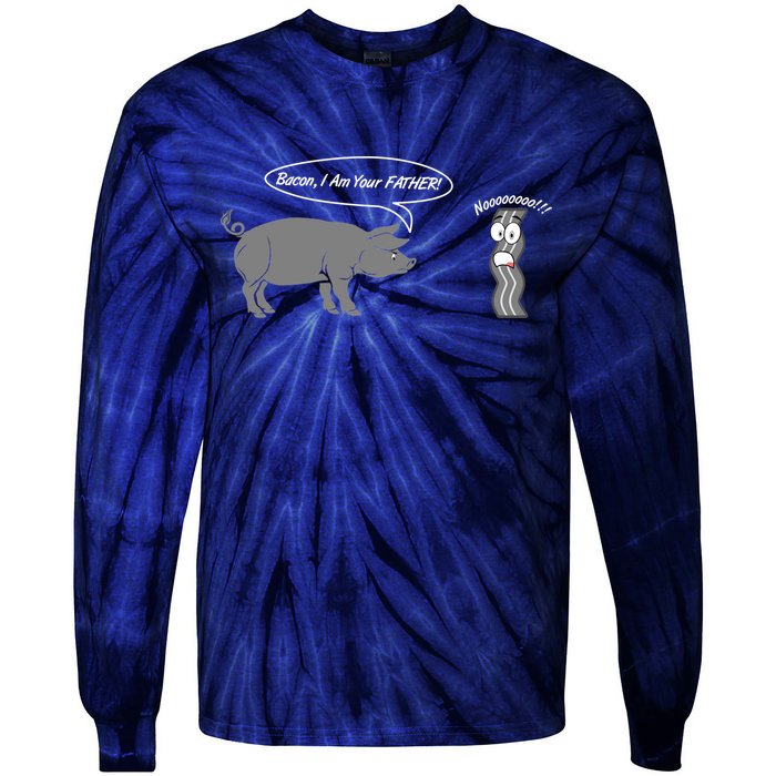 Bacon, I Am Your Father! No! Funny Pig Bacon Lover Tie-Dye Long Sleeve Shirt