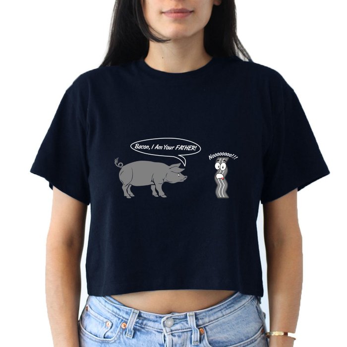 Bacon, I Am Your Father! No! Funny Pig Bacon Lover Crop Top