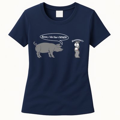 Bacon, I Am Your Father! No! Funny Pig Bacon Lover Womens T-Shirt