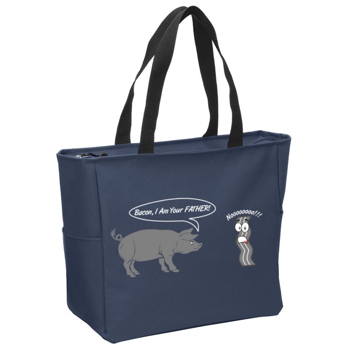Bacon, I Am Your Father! No! Funny Pig Bacon Lover Zip Tote Bag