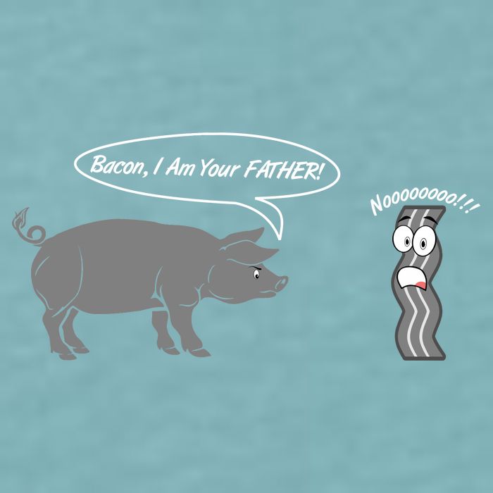 Bacon, I Am Your Father! No! Funny Pig Bacon Lover Sueded Cloud Jersey T-Shirt