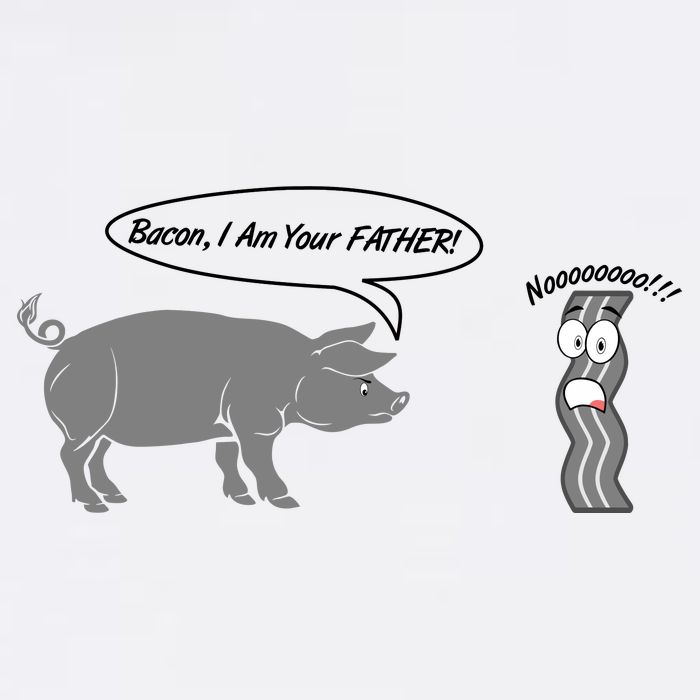 Bacon, I Am Your Father! No! Funny Pig Bacon Lover Garment-Dyed Sweatshirt