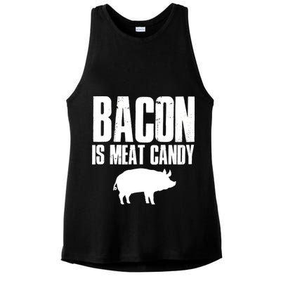 Bacon Is Meat Candy Ladies PosiCharge Tri-Blend Wicking Tank