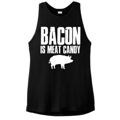 Bacon Is Meat Candy Ladies PosiCharge Tri-Blend Wicking Tank