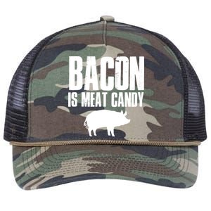 Bacon Is Meat Candy Retro Rope Trucker Hat Cap