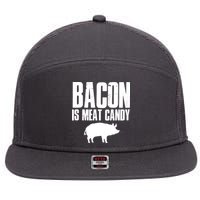 Bacon Is Meat Candy 7 Panel Mesh Trucker Snapback Hat