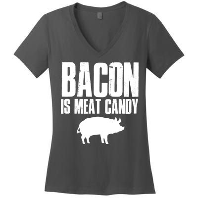 Bacon Is Meat Candy Women's V-Neck T-Shirt