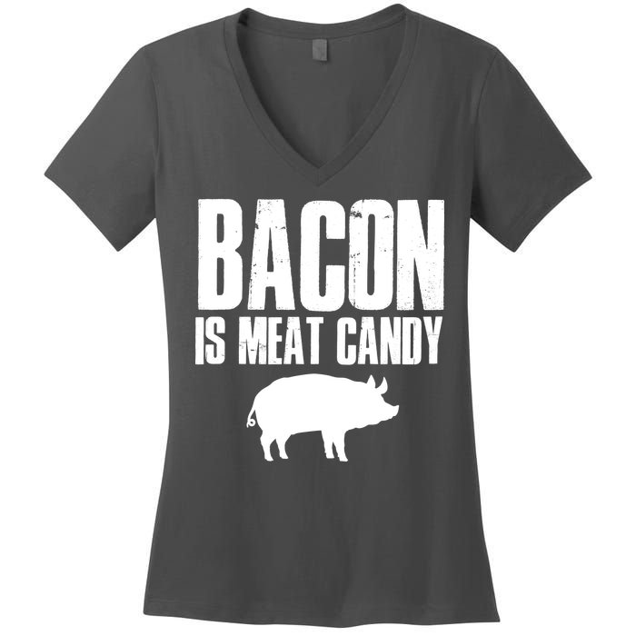 Bacon Is Meat Candy Women's V-Neck T-Shirt