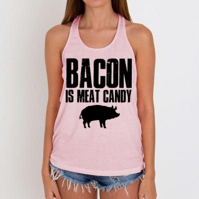 Bacon Is Meat Candy Women's Knotted Racerback Tank