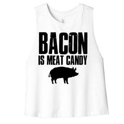 Bacon Is Meat Candy Women's Racerback Cropped Tank