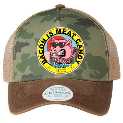 Bacon Is Meat Candy Pig Funny Legacy Tie Dye Trucker Hat