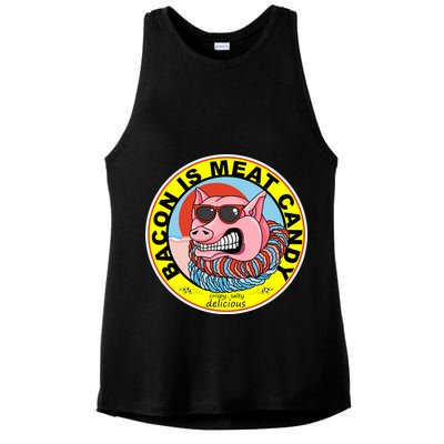 Bacon Is Meat Candy Pig Funny Ladies PosiCharge Tri-Blend Wicking Tank