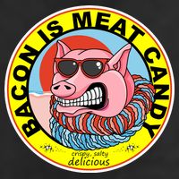 Bacon Is Meat Candy Pig Funny 7 Panel Mesh Trucker Snapback Hat