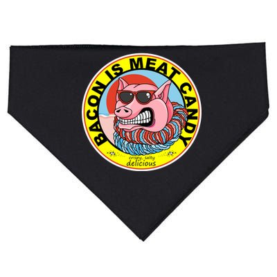 Bacon Is Meat Candy Pig Funny USA-Made Doggie Bandana