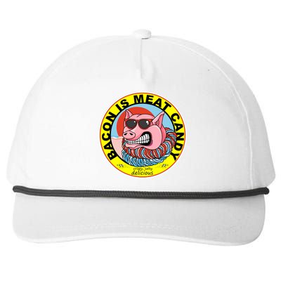 Bacon Is Meat Candy Pig Funny Snapback Five-Panel Rope Hat