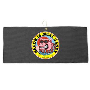 Bacon Is Meat Candy Pig Funny Large Microfiber Waffle Golf Towel