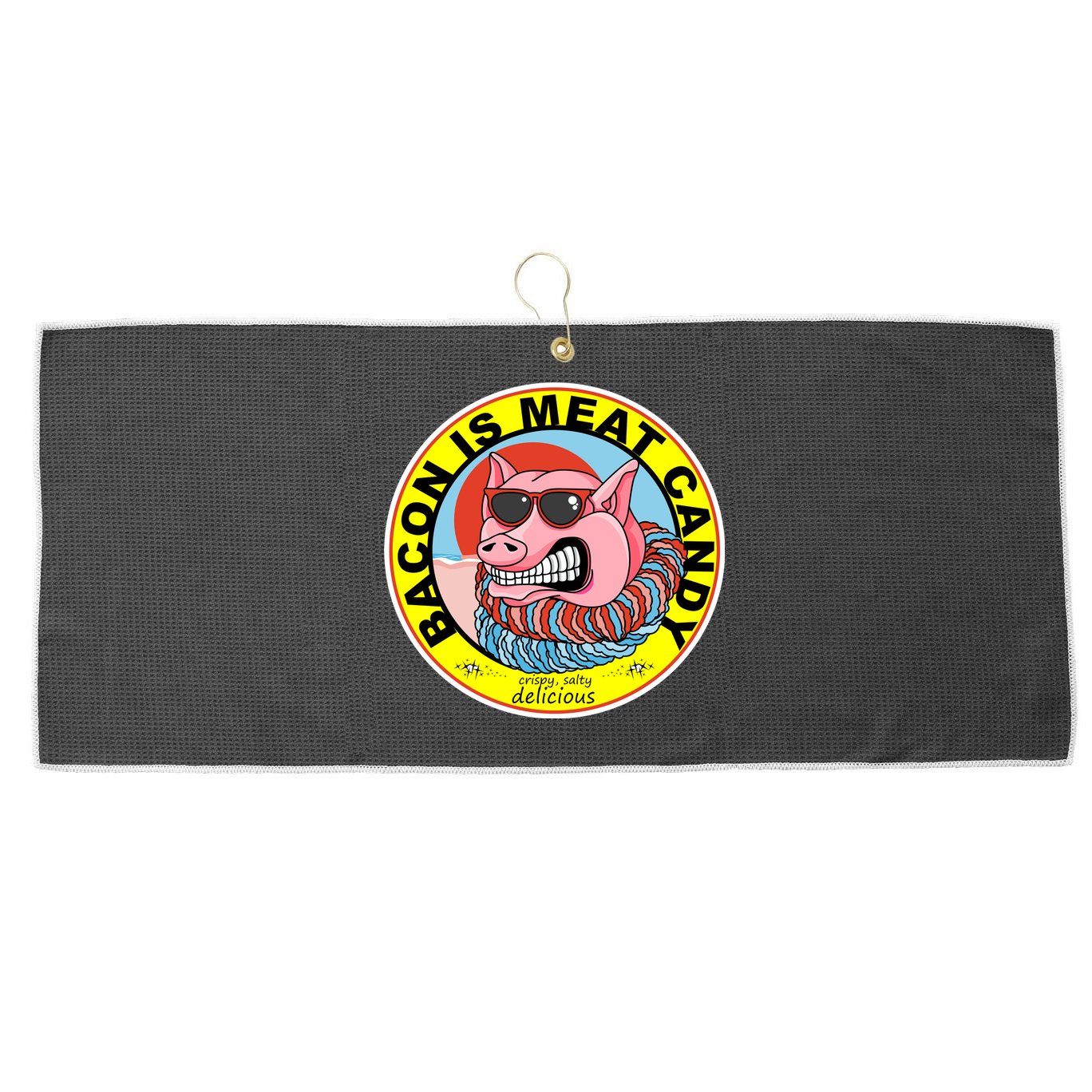 Bacon Is Meat Candy Pig Funny Large Microfiber Waffle Golf Towel