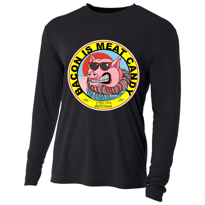 Bacon Is Meat Candy Pig Funny Cooling Performance Long Sleeve Crew