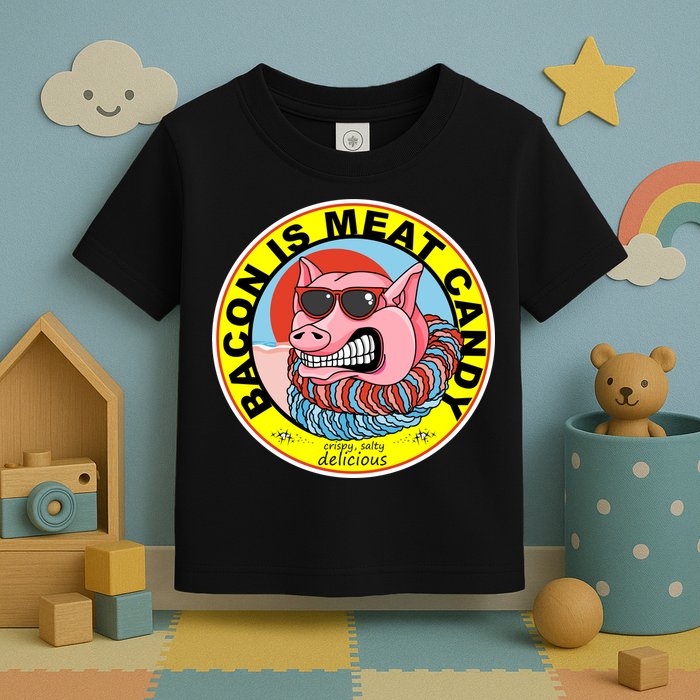 Bacon Is Meat Candy Pig Funny Toddler T-Shirt