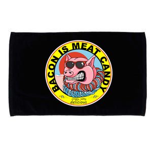 Bacon Is Meat Candy Pig Funny Microfiber Hand Towel