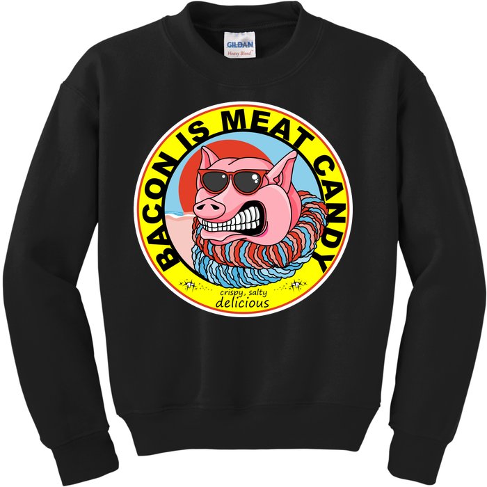 Bacon Is Meat Candy Pig Funny Kids Sweatshirt