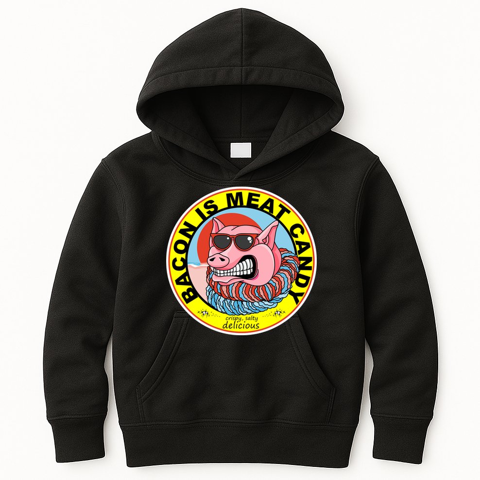 Bacon Is Meat Candy Pig Funny Kids Hoodie