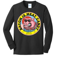 Bacon Is Meat Candy Pig Funny Kids Long Sleeve Shirt