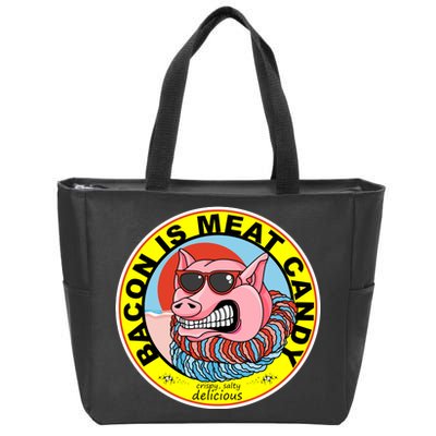 Bacon Is Meat Candy Pig Funny Zip Tote Bag